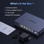 UGREEN 2.5Gb Switch, protección contra rayos 4KV