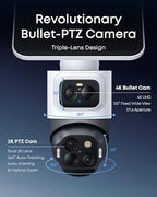 eufyCam S4, triple lente Bullet-PTZ con vista 360°