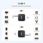 UGREEN Bluetooth 5.2 conectado a TV enviando audio a audífonos