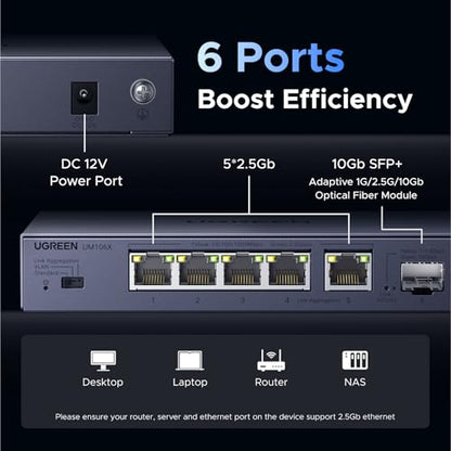UGREEN 2.5Gb Switch, 6-Port Ethernet