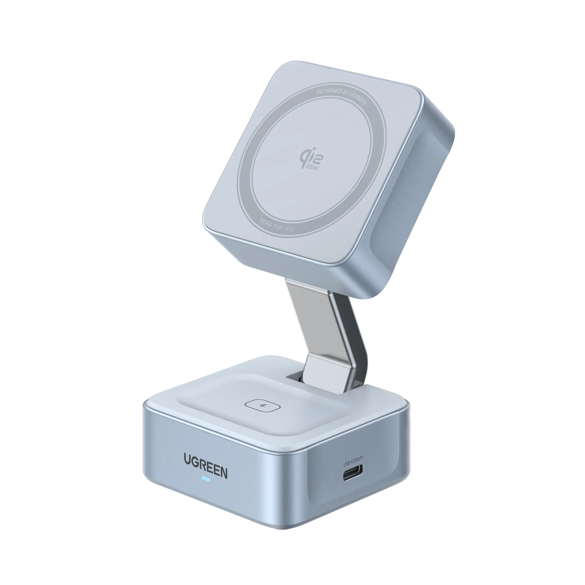 UGREEN MagFlow 2-in-1 Magnetic Wireless Charger (Qi2 25W, MagSafe-Compatible)