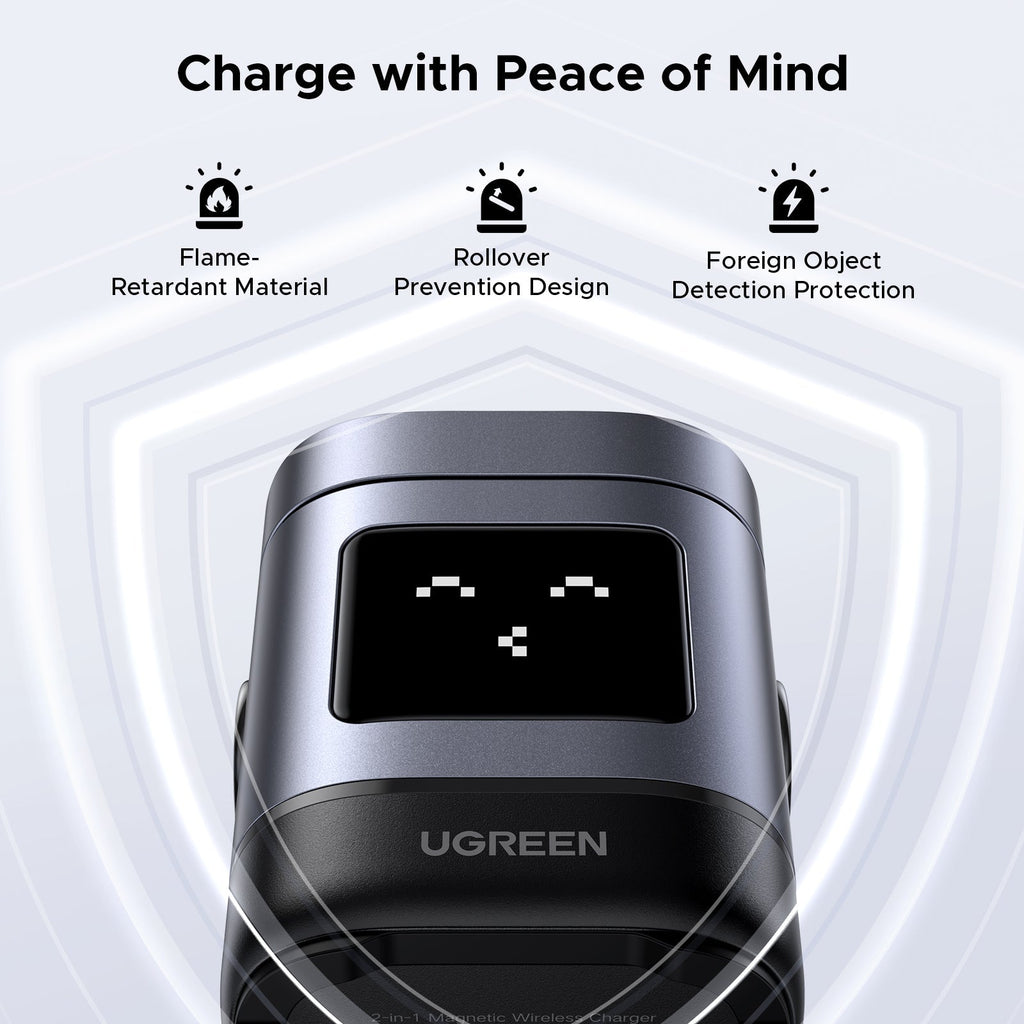 UGREEN Uno 2-in-1 Magnetic Wireless Charger 15W