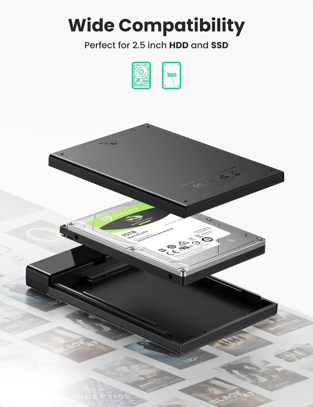 UGREEN Hard Drive Enclosure (2.5", 6Gbps, USB 3.1)
